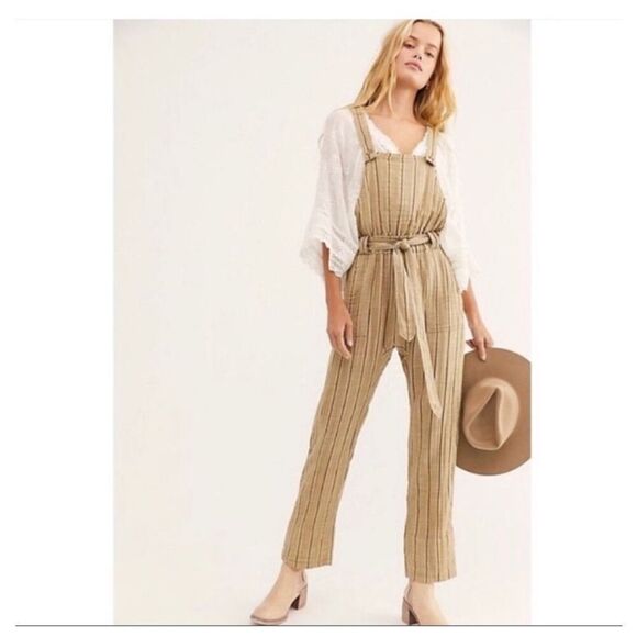 Free‎ People NWOT Gauze like overalls size XS - Picture 1 of 8